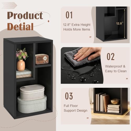 VECELO Cubby Storage Organizer Bookcase, Open Cube Display Shelf Cabinet, Freestanding Multicompartment Bookshelf for De