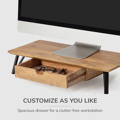 Anji Mountain Monitor Stand for Desk - Desktop Organizer & Laptop Riser, Ergonomic Monitor Riser, Space-Saving, Durable,