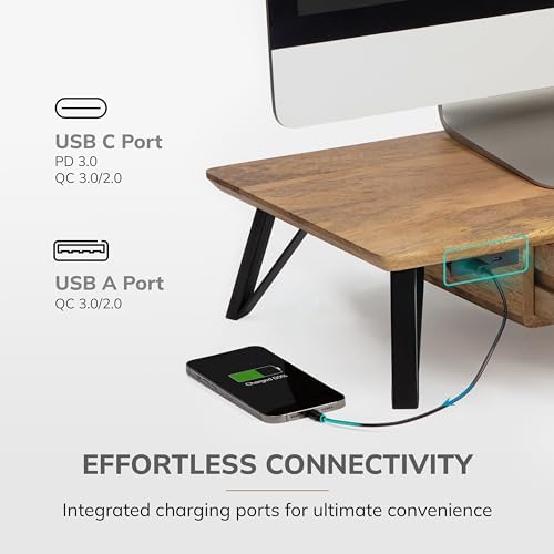 Anji Mountain Monitor Stand for Desk - Desktop Organizer & Laptop Riser, Ergonomic Monitor Riser, Space-Saving, Durable,