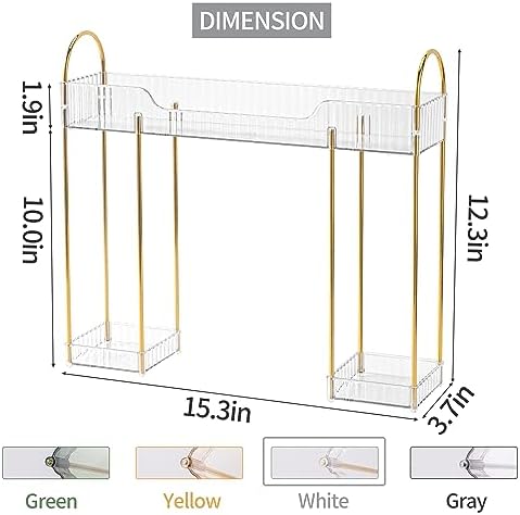 YCIA&DONE Bathroom Countertop Organizer Over the Faucet, Narrow Counter Organizers Above Sink, Table Mounted Shelf for K