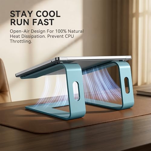 SOUNDANCE Laptop Stand, Aluminum Ergonomic Desk Riser, 10-15.6", Navy Blue