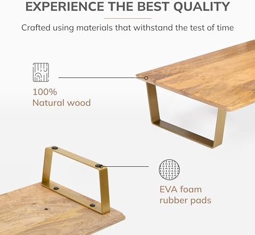 Anji Mountain Monitor Stand for Desk - Desktop Organizer & Laptop Riser, Ergonomic Monitor Riser, Space-Saving, Durable,