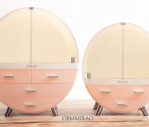 Elegant Dustproof Makeup Storage Organizer Box, Waterproof Medium Cosmetics Organizer Storage with Drawers Skincare Cosm