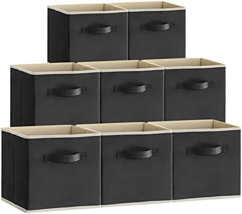 Lifewit Storage Cubes, 11 Inch Organizer Bins, 18L Black, 8 Packs