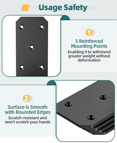 5"×5"×2.5" Corner L Brackets, 90 Degree Corner Brace, Black-16PCS