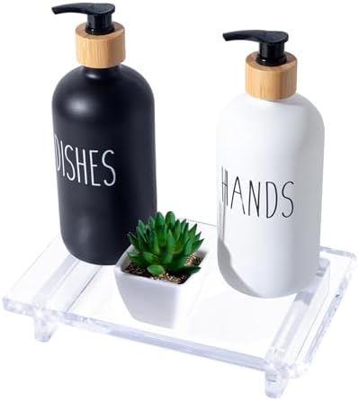 Chivalral Acrylic Soap Dish Large 9x5.9x1.5 Inch Countertop Organizer,1Pack
