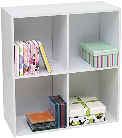 KB Designs - 4-Cube Bookcase, Unit Shelf, Storage Organizer, White