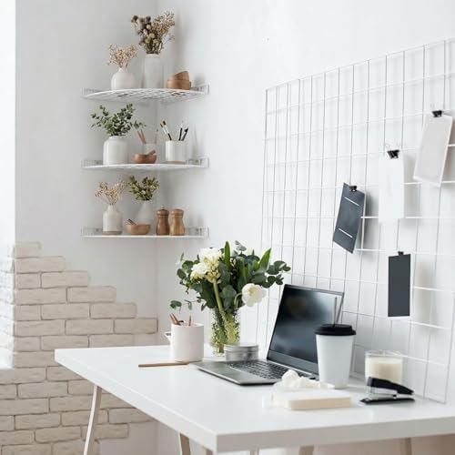 4 Pcs Corner Shelf Organizer, Wall Mount Hanging Corner Shelves