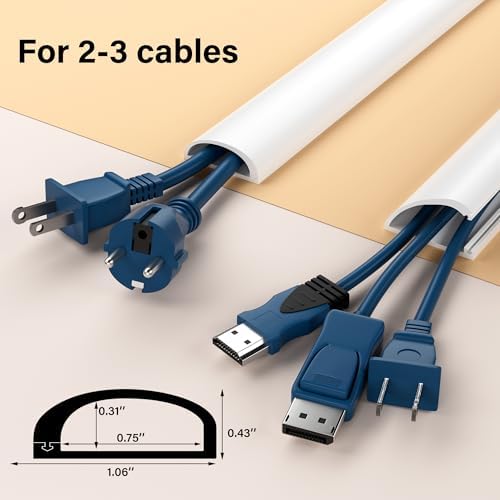 Cord Hider for Wall Mounted TV, 39" Cable Cover for 2-3 Cables with Side Open, Flexible Silicone Wire Raceway Management