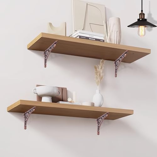 Khtumeware Shelf Bracket 12 Inch, Decorative Brackets for Shelving, Heavy Duty Vintage Ornate Shelf Bracket, Hardware In