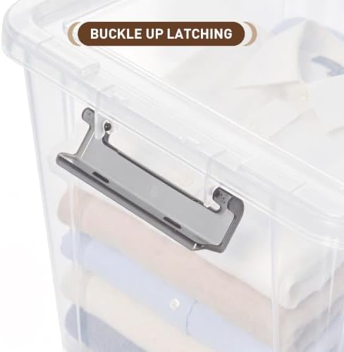 Citylife 4-Pack 32 QT Clear Plastic Storage Bins with Latching Lids