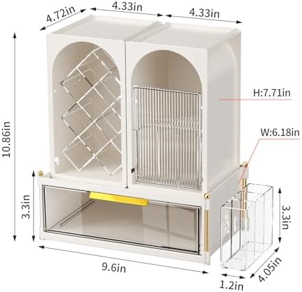 INVSSENE Stackable Makeup Organizer Countertop, Storage Perfume Skincare Cosmetic Lipstick Face Mask Makeup Brush Palett