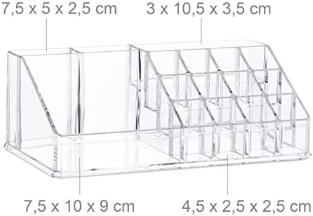 Relaxdays Cosmetic Organiser with 4 Drawers, Makeup Kit for Lipstick, Nail Polish, Acrylic Jewellery Stand, H x W x D: a