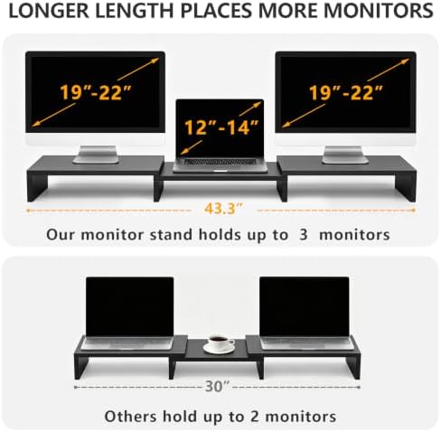 TAVR Monitor Stand Riser, Office Desktop Organizer Stand for 2 Monitors
