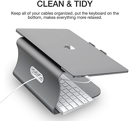Laptop Stand Aluminum Cooling Computer Stand Holder for Apple MacBook Air Pro 11-16" Laptops (Gray)