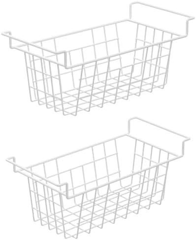 Chest Freezer Organizer Bins, Deep Freezer Basket Storage Wire Metal Hanging Baskets 17.5inch 2Packs