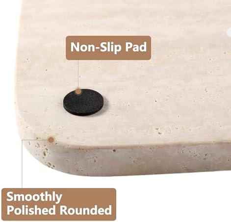 Marble Vanity Tray, Travertine Bathroom Tray Countertop, Beige Stone Decorative Dresser Serving Trays, Kitchen Sink Stor