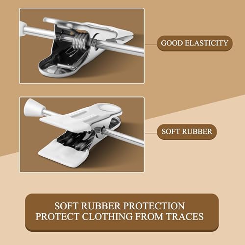 Pants Hangers with Clips Skirt Hangers, 14 Inch 50 Pack, White