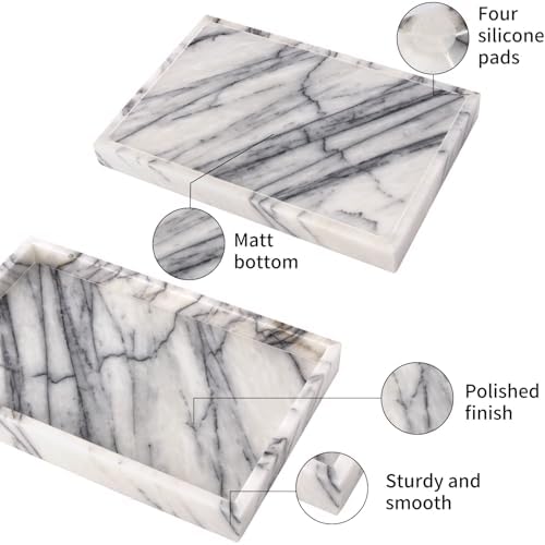 Marble Bathroom Vanity Tray, Lilac, 12"x 8" x1.2"