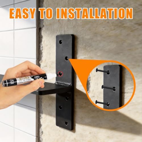 3 Pcs 3/8" Thick Floating Shower Bench Brackets 20"x12"x2.5"