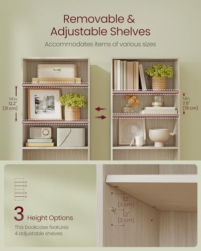 VASAGLE 6-Tier Bookshelf, Storage Organizer, 23.6 x 9.4 x 63.2 Inches