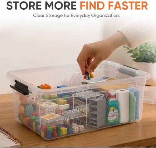 Superio 21 Quart Clear Plastic Storage Boxes with Lids, Stackable Organizer Containers, BPA-Free Storage Bins for Home, 