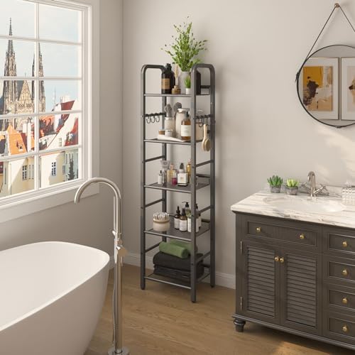 YMYNY 5 Tier Bookshelf, Freestanding Bookcase for Living Room, Bedroom, Home Office, Multi-Functional Storage Rack Organ