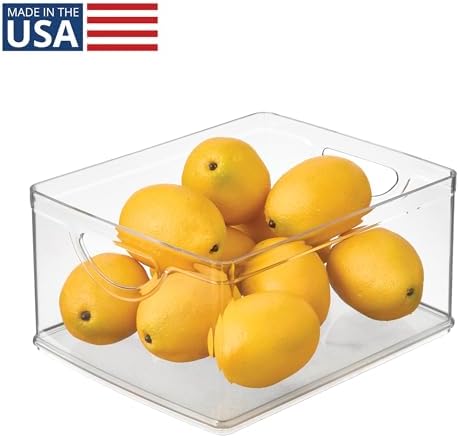 iDesign Plastic Stackable Kitchen Cabinet Storage Bin, Clear