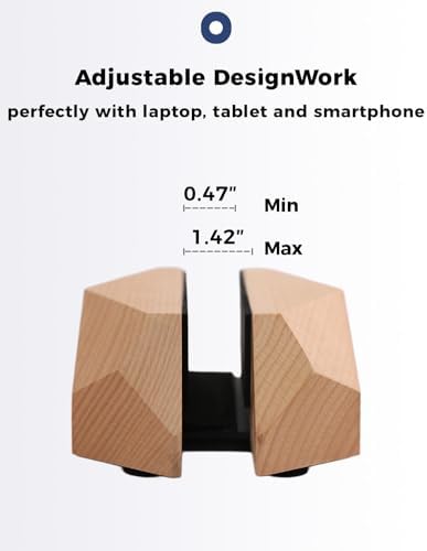 Adjustable Vertical Laptop Stand, MacBook Holder Wood Stand, Wooden Laptop Stand, Vertical Laptop Holder for Desk, Width