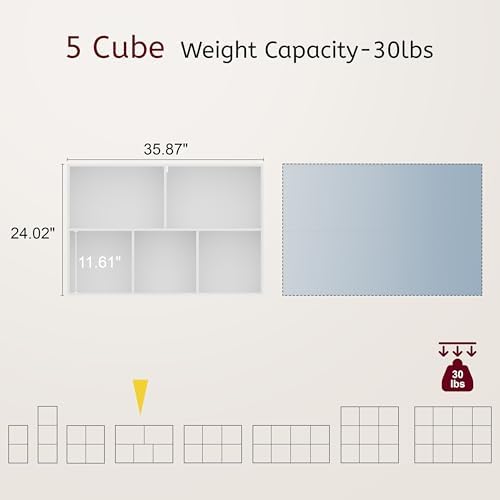 Book Shelf, Wooden Cube Storage Organizer with 11" Open Cubes, Stackable Modular Bookcase for Room Divider Storage, 2 Ti