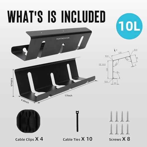 Under Desk Cable Management Tray,17" Cable Organizer,Power Strip Holder