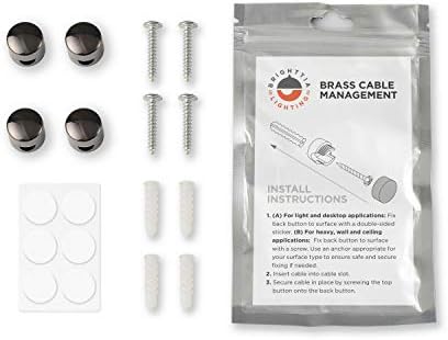 BRIGHTTIA Cable Clips - Premium Brass Cord Management for Home, Office & Car - Multipurpose Wire Holder Organizer - Slee