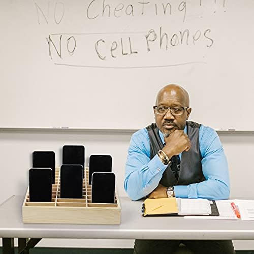 36-Grid Wooden Cell Phone Holder Desktop Organizer