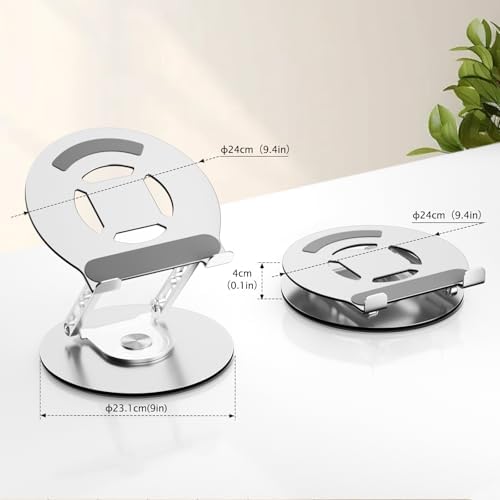 Laptop Stand for Desk Adjustable Computer Stand with 360 Rotating Base Ergonomic Laptop Riser Mount for Desk Foldable Pr