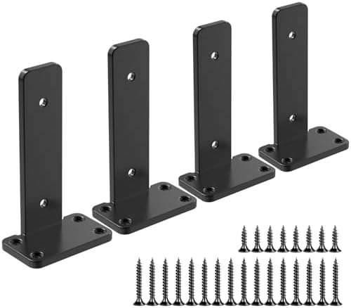 Floating Shelf Brackets upgraded, 8 inch, Black Heavy Duty Iron Shelf Brackets, Industrial Modern Floating Shelf Support