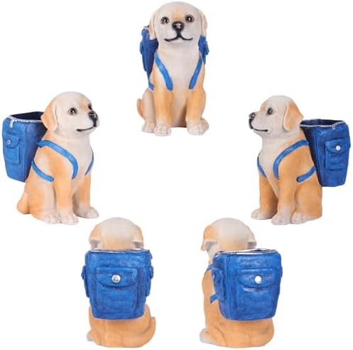 Cute Labrador Retriever Pen Holder, Resin Dog Pencil Holder for Desk