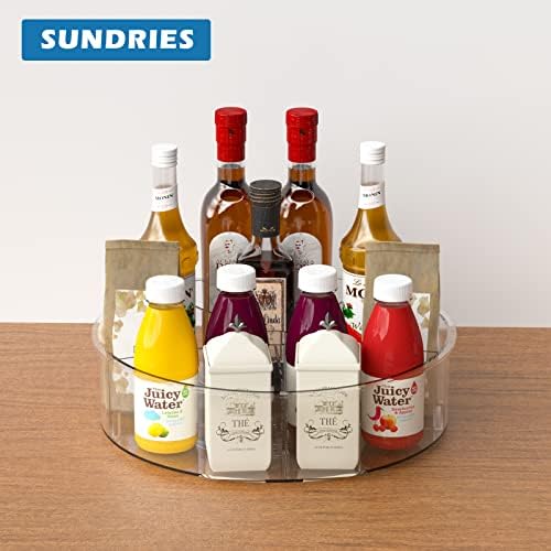 SANNO Round Lazy Susan Rotating Turntable Storage Container Rotating Organizer Spinning Organizer Bins for Kitchen Cabin