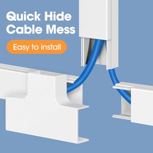 500in Cord Hider Kit, Cord Covers for Wires on Wall, Paintable Cable Raceway, Cord Hider for Wall Mount tv, tv Cable Hid