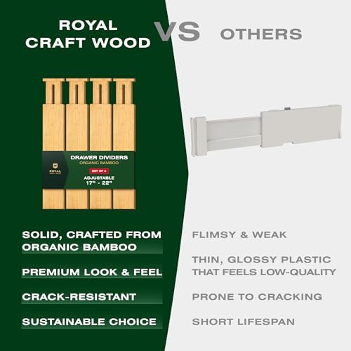 ROYAL CRAFT WOOD Adjustable Bamboo Drawer Dividers