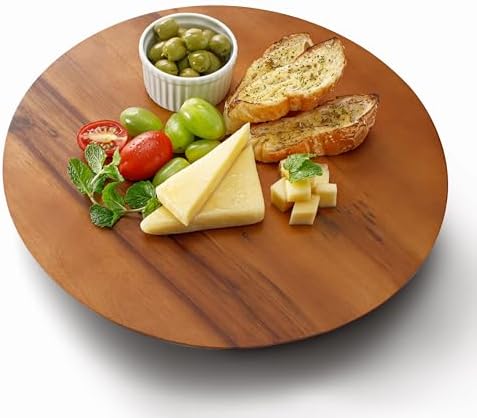TIDITA 10" Wooden Lazy Susan Organizer for Cabinet, 360° Rotation, No Rim