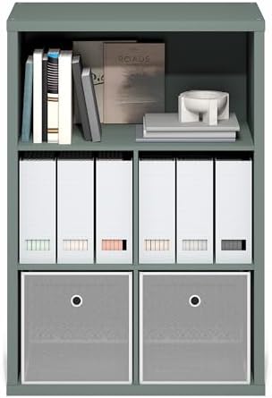 Furinno Cubicle Book Shelf, 5-Cube Bookshelf, Extra Thick Frame Cube Storage Organizer Bookcase with Closed Back, 15.3 x