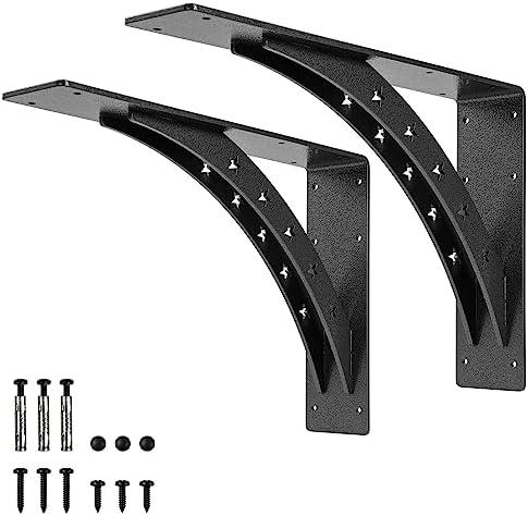20 inch x 13.5 inch Heavy Duty Shelf Brackets，max Load 900 LBS,Premium Alloy Metal Mantel Brackets , (Set of 2) Fireplac