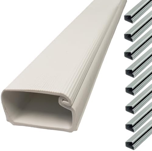 Electriduct 1" Locking Channel Raceway Cord Concealer and Wire Hider Cable Manager - 46 Inch - White - 10 Pack