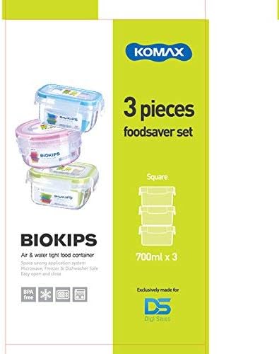 Komax Biokips Sandwich Containers (Set of 3) – Airtight Food Storage Containers – BPA-Free Lunch Containers for w/ Locking Lids – Microwave & Dishwasher Safe Sandwich Box Container Set