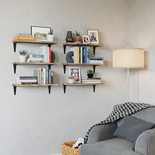 Wallniture Arras Floating Shelves for Wall, 17"x6" Wall Bookshelves & Storage Shelves Living Room Decor, Bedroom, Home O