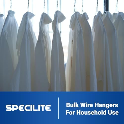 SPECILITE Wire Metal Clothes Hangers Bulk 150 Pack, Ultra Thin, White