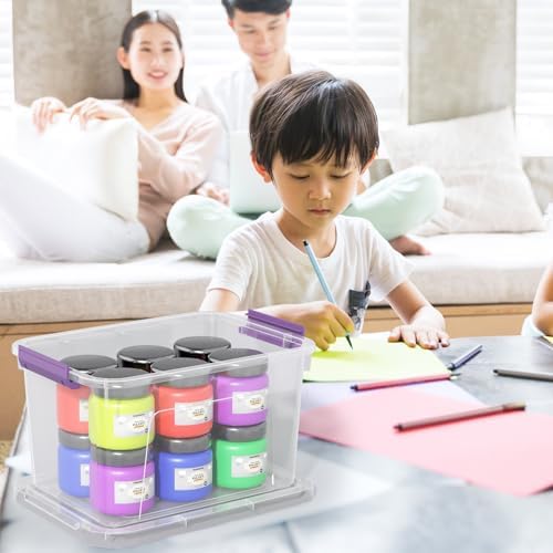 Sandmovie 6 Packs 6 Quart Clear Latching Box with Lid and Handle