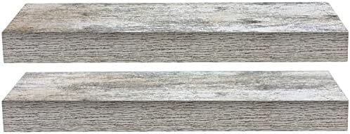 Sorbus 16 Inch Wood Floating Shelves for Wall (2 Pack, Rustic)