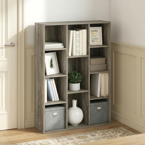 11-Cube Bookshelf, Reversible Bookcase, Book Shelf, Cube Storage Organizer, 9.4 x 29.1 x 41.7, for Home Office, Living R