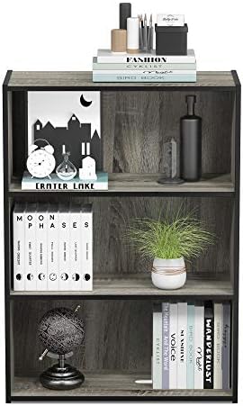 Furinno PASIR Book Shelf, 3-Tier Bookshelf, Storage Shelves Bookcase, 9.7 x 23.7 x 31.5, for Living Room, Bedroom, Home 